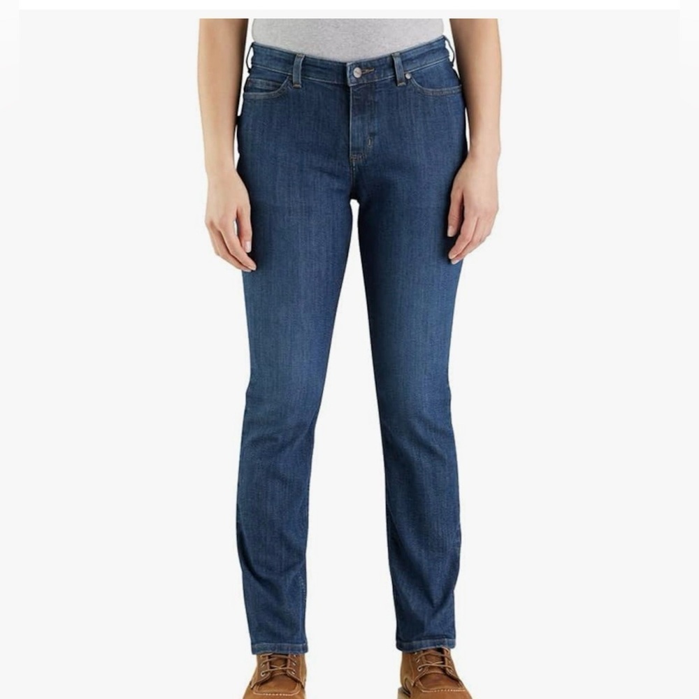 Carhartt Original Fit Straight Leg Jeans Dark Blue wash 6 tall